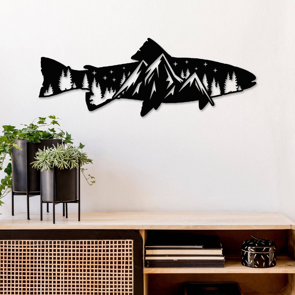 Trout Fish Design Alternative - Metal Wall Art