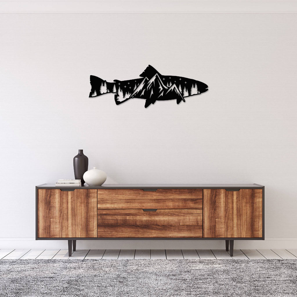Trout Fish Design Alternative - Metal Wall Art