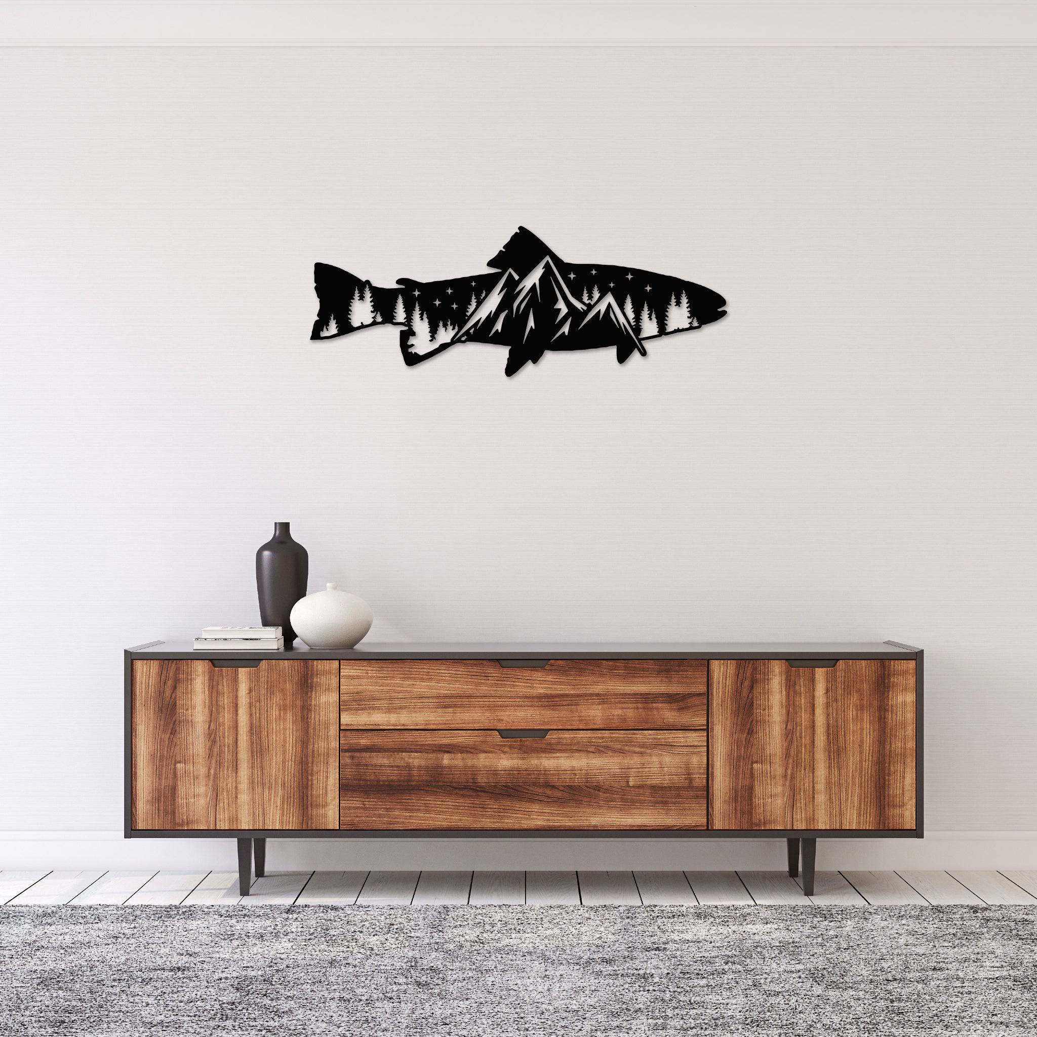 Trout Fish Design Alternative - Metal Wall Art