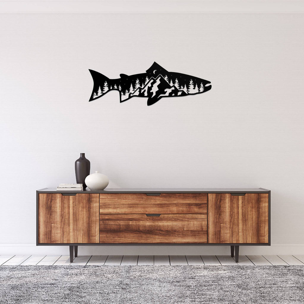 Trout Fish Design - Metal Wall Art