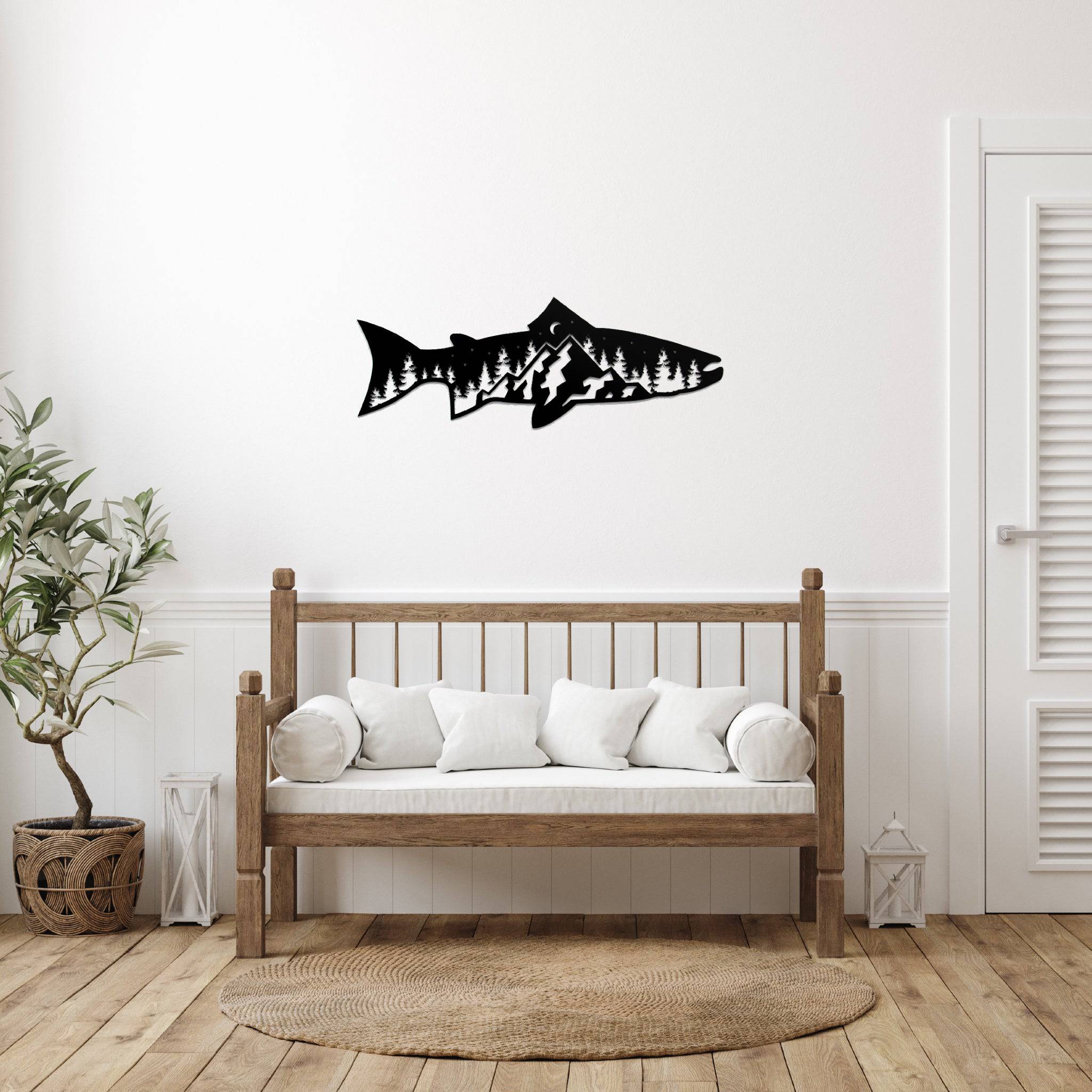 Trout Fish Design - Metal Wall Art