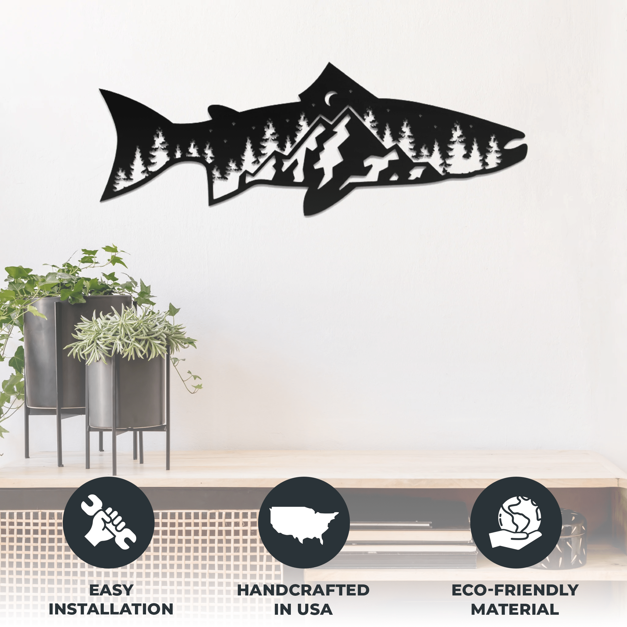 Trout Fish Design - Metal Wall Art