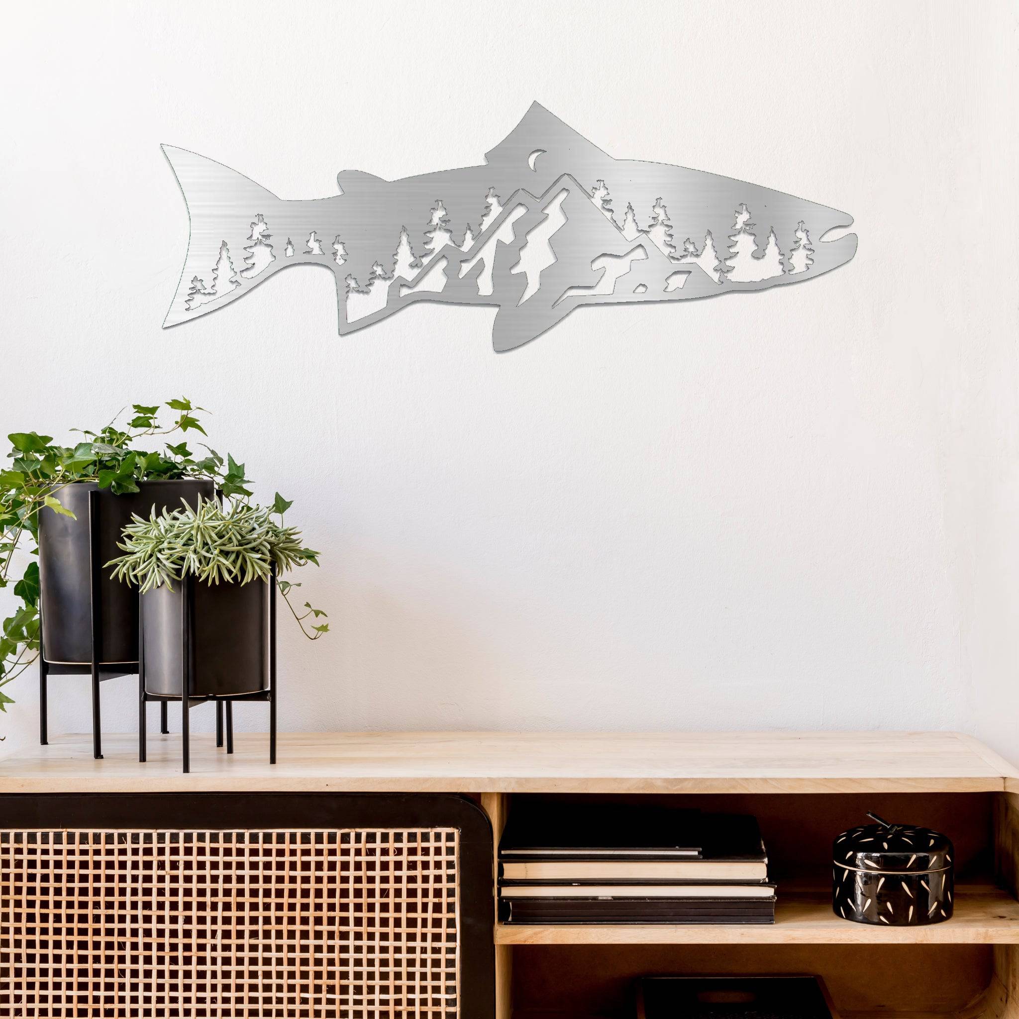 Trout Fish Design - Metal Wall Art