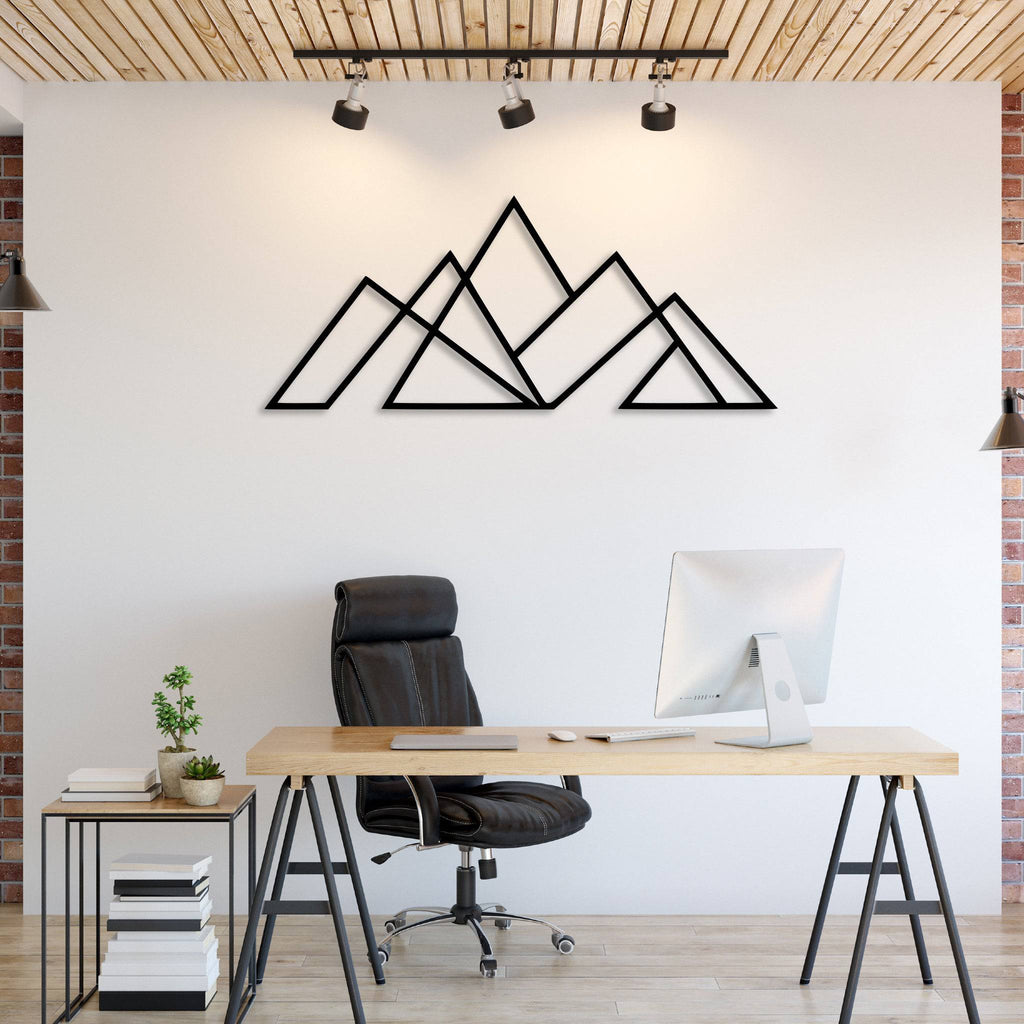 Geometric Mountains - Metal Wall Art