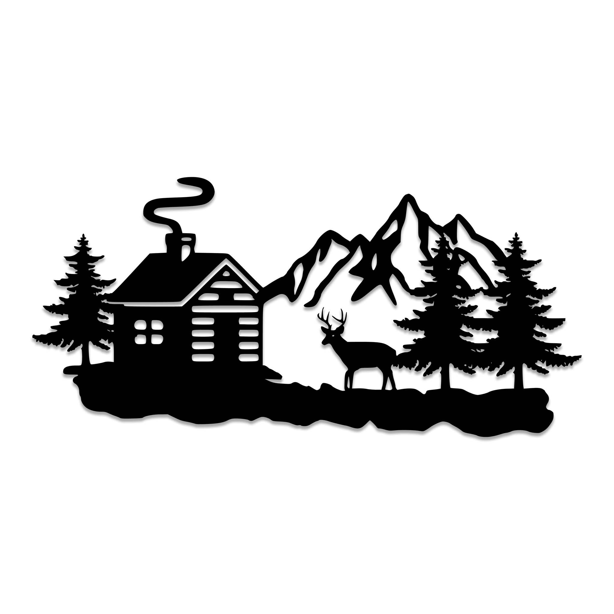 Deer Cabin - Metal Wall Art