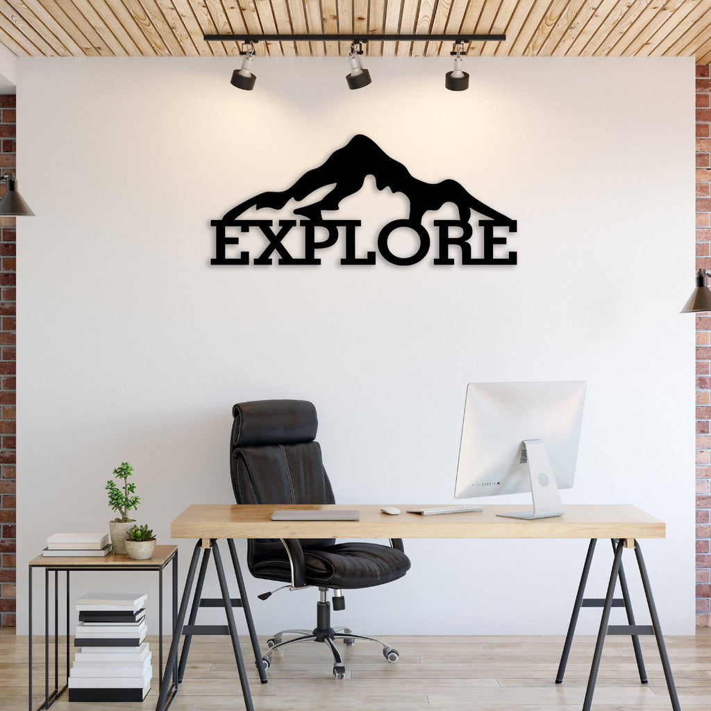 Explore Mountains - Metal Wall Art