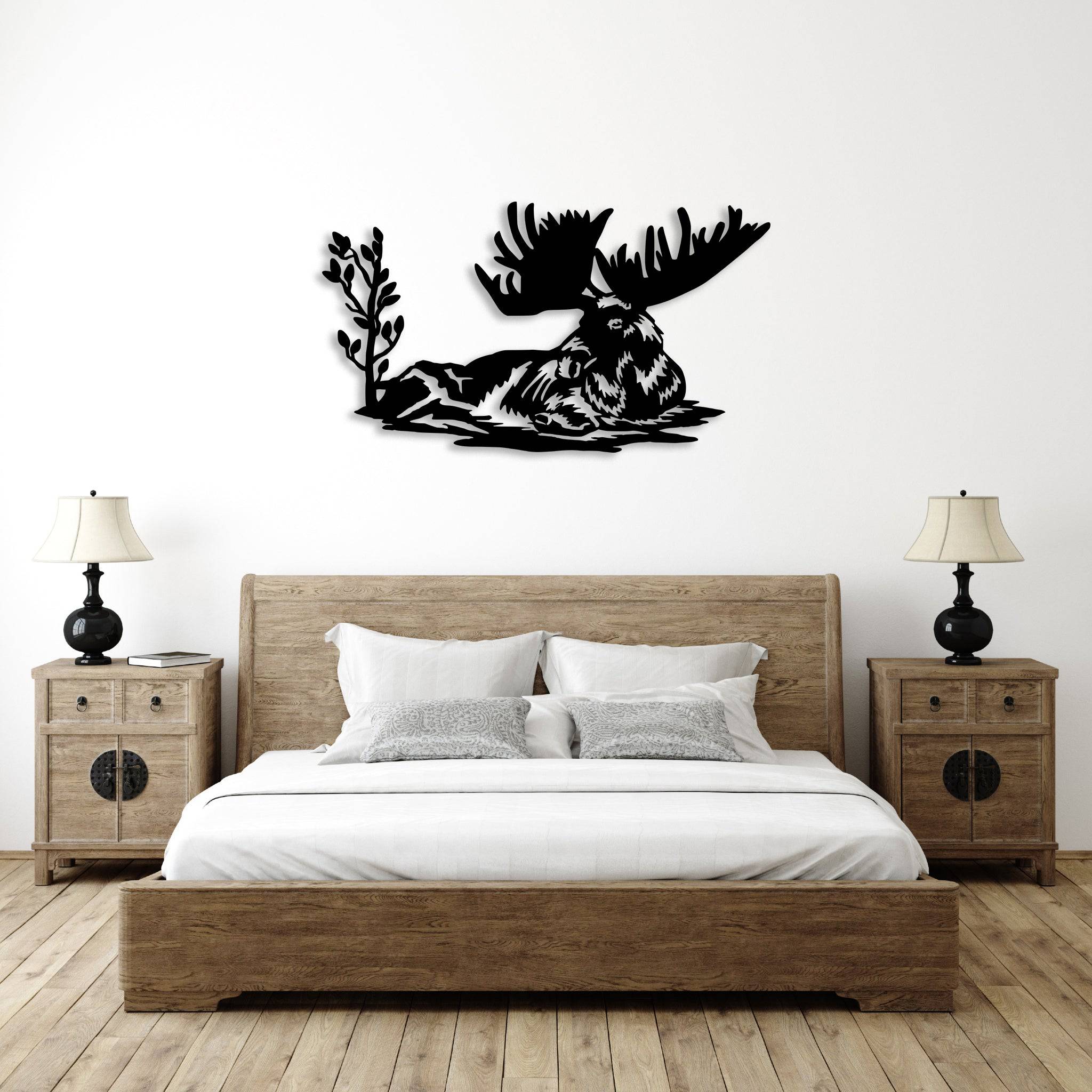 Laying Moose - Metal Wall Art