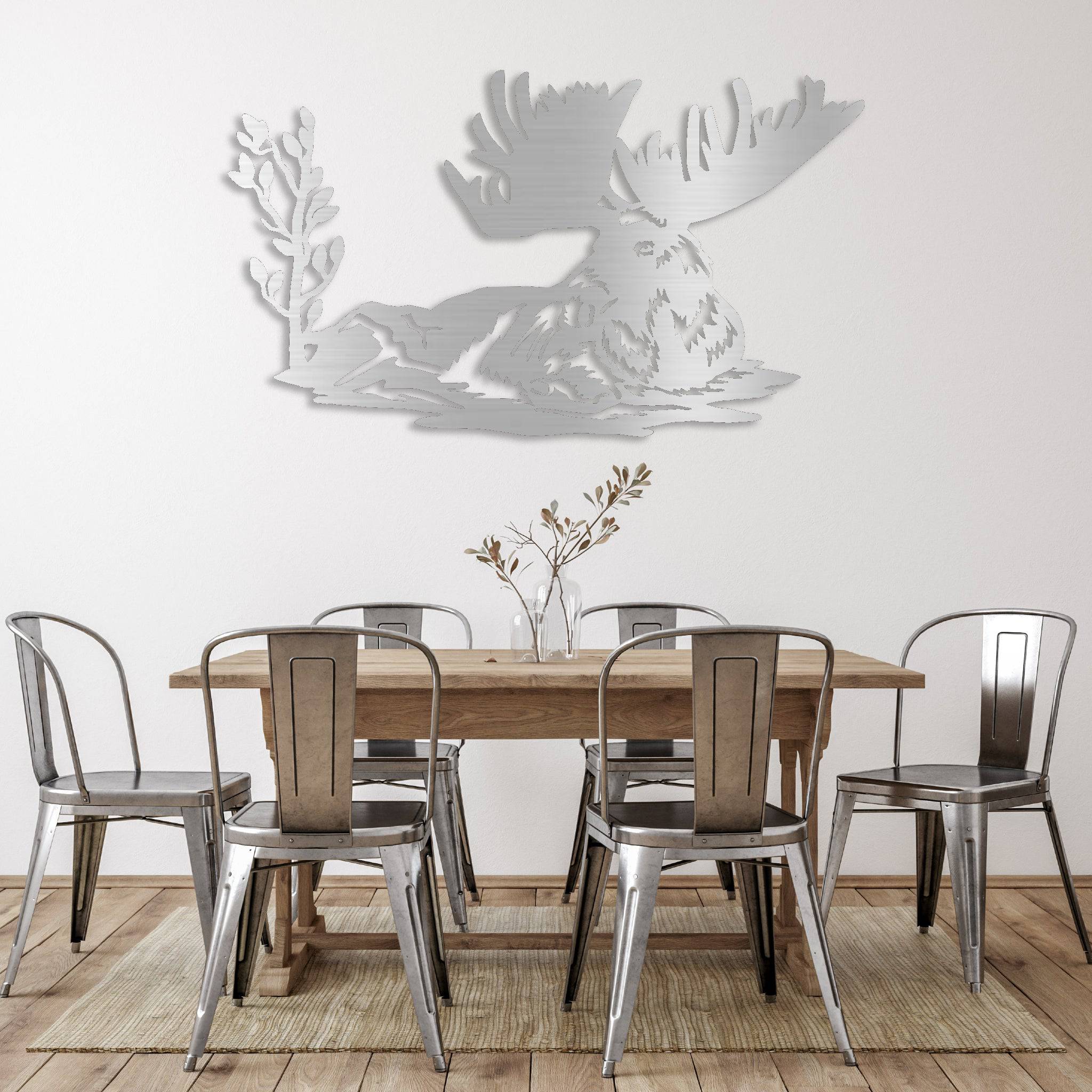 Laying Moose - Metal Wall Art