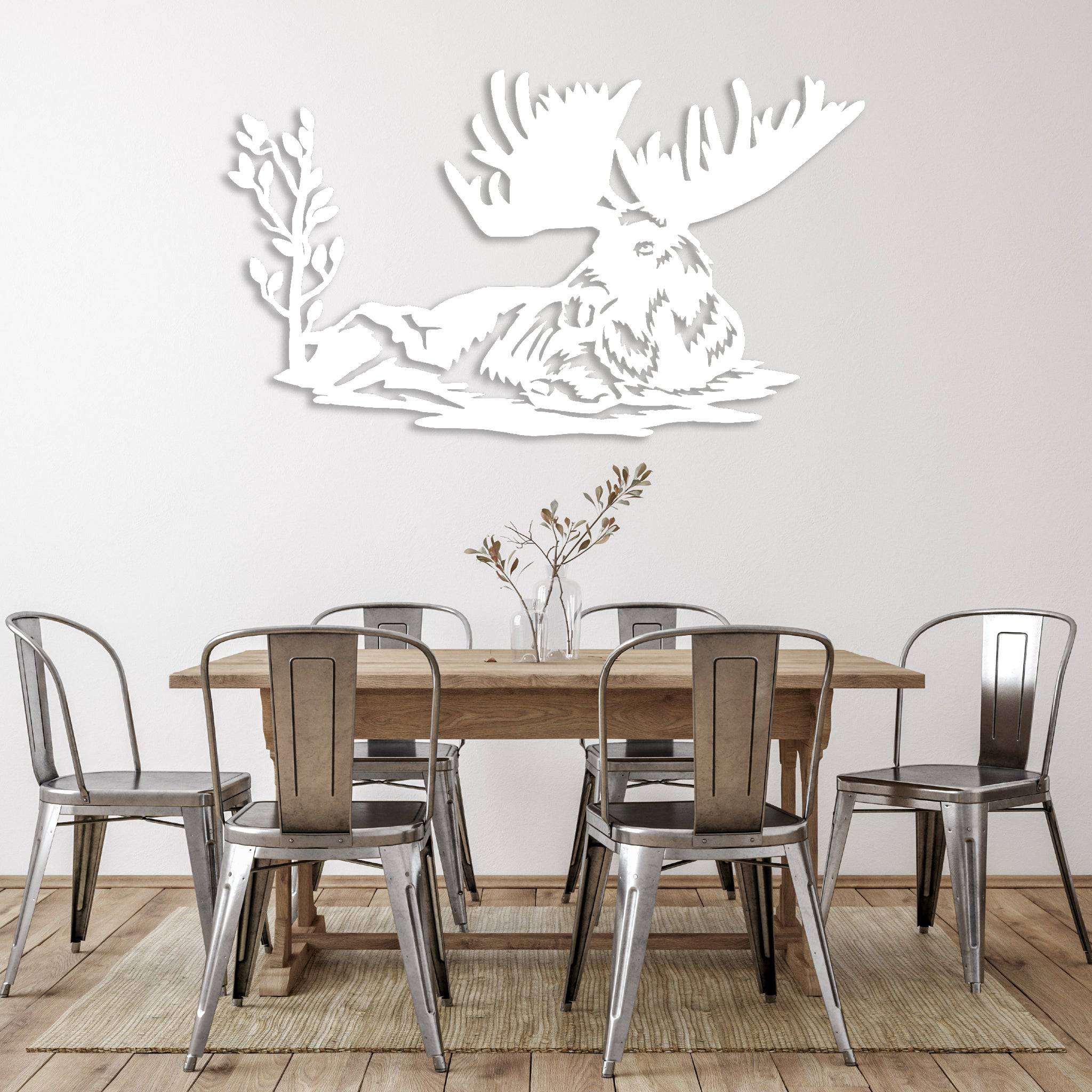 Laying Moose - Metal Wall Art