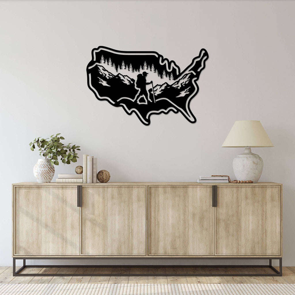 Hiking USA - Metal Wall Art