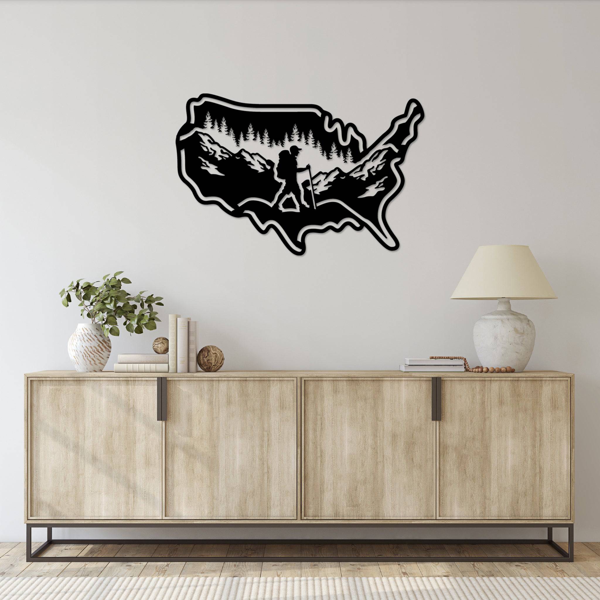 Hiking USA - Metal Wall Art