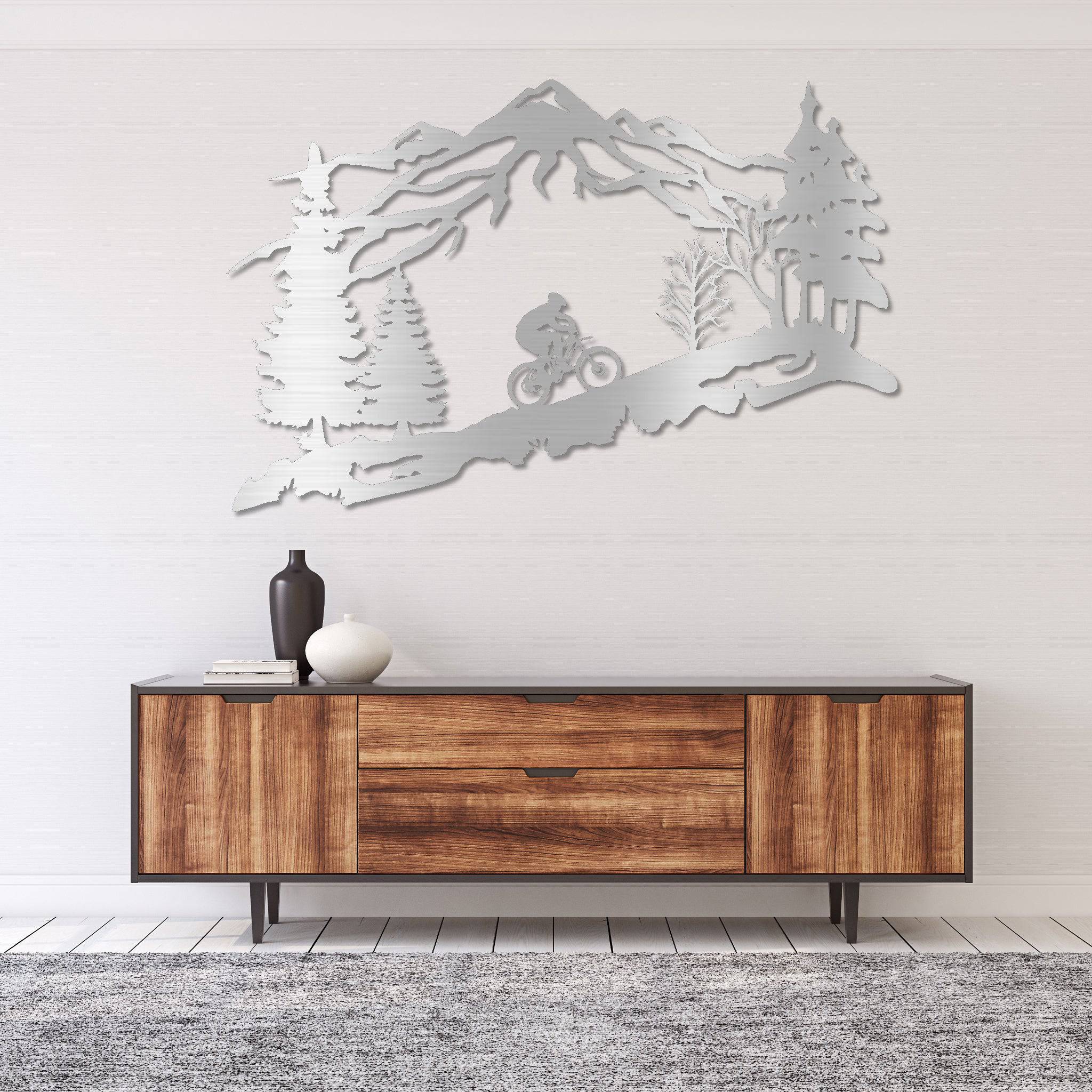 Mountain Biker Scenery- Metal Wall Art