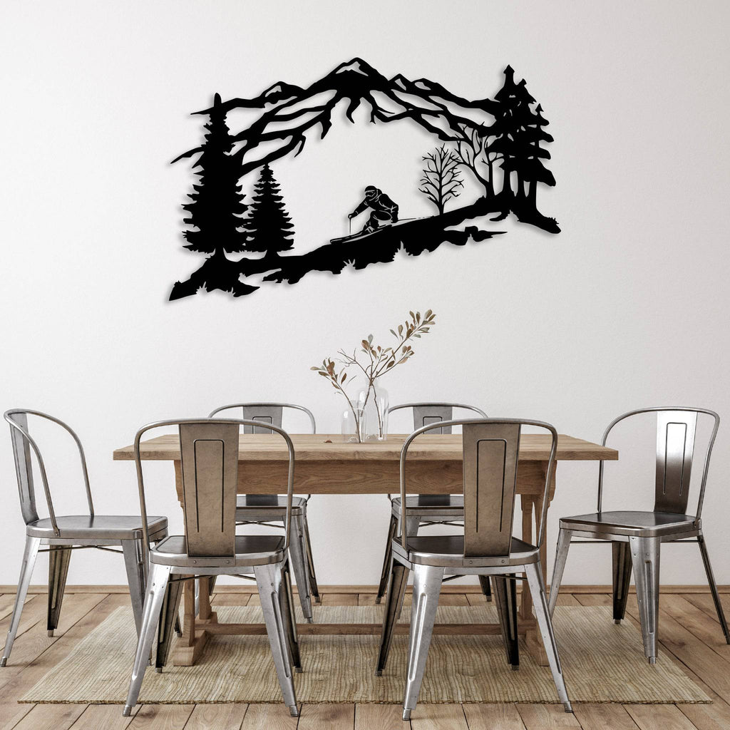 Mountain Skier - Metal Wall Art