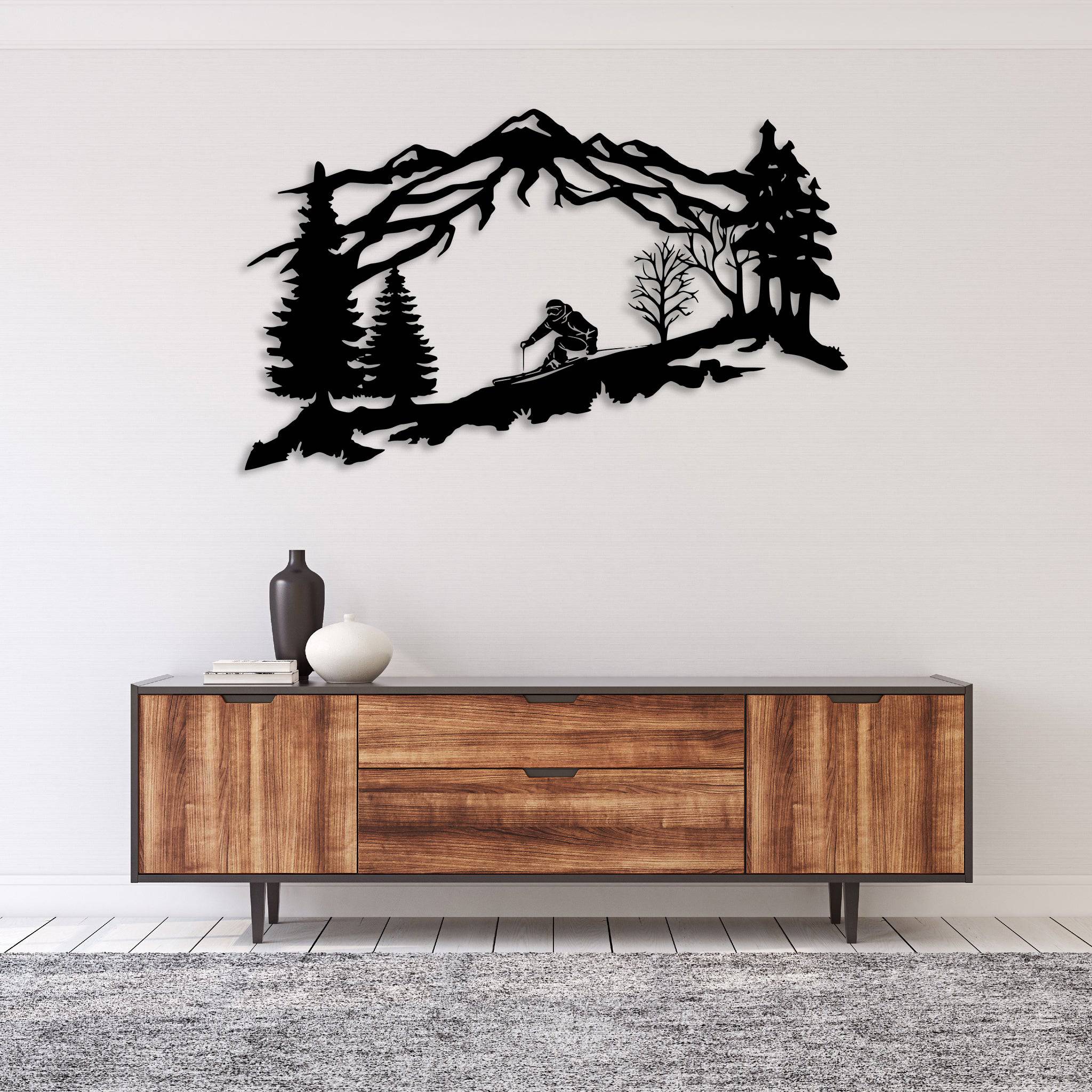 Mountain Skier - Metal Wall Art