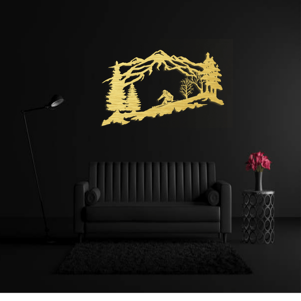 Mountain Skier - Metal Wall Art