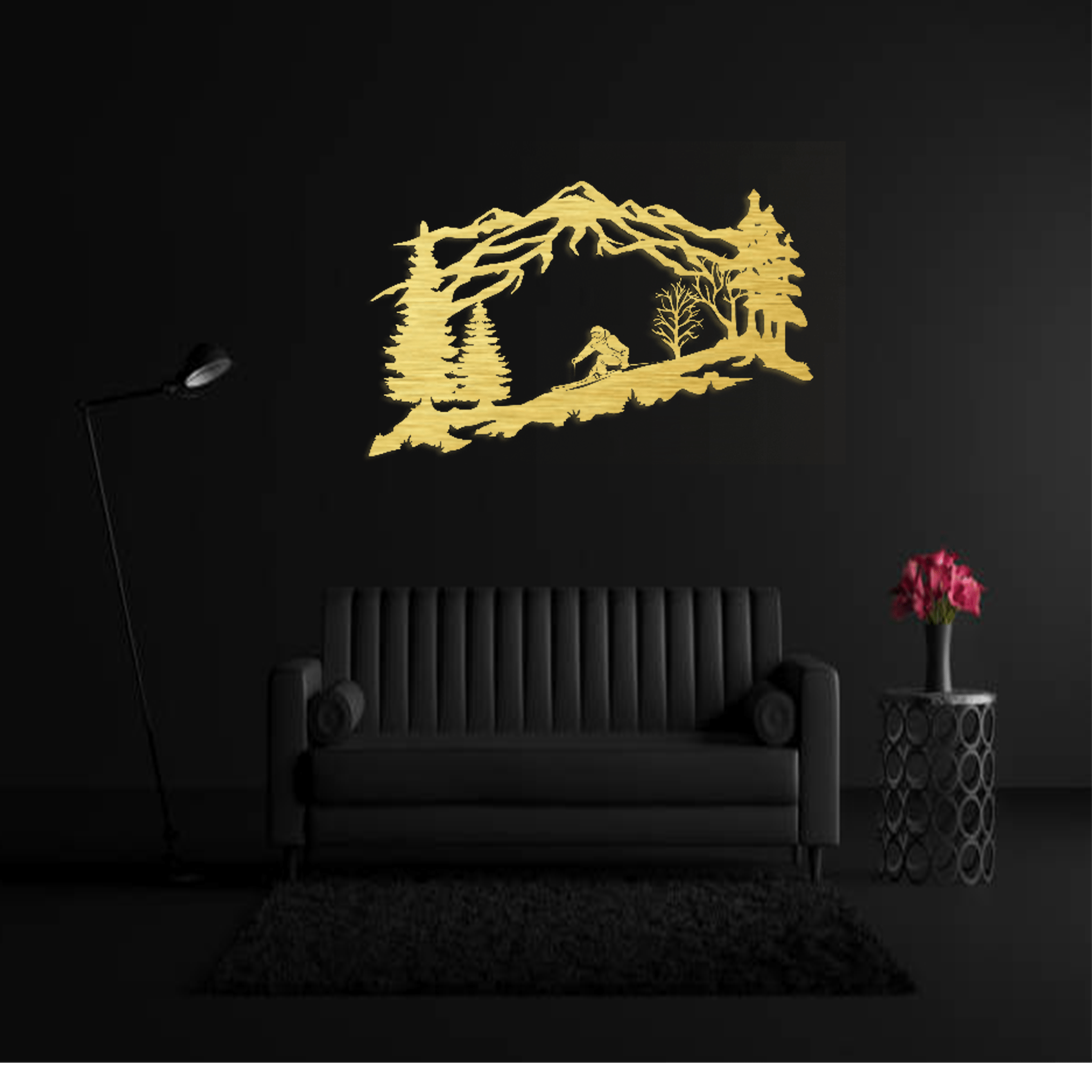 Mountain Skier - Metal Wall Art