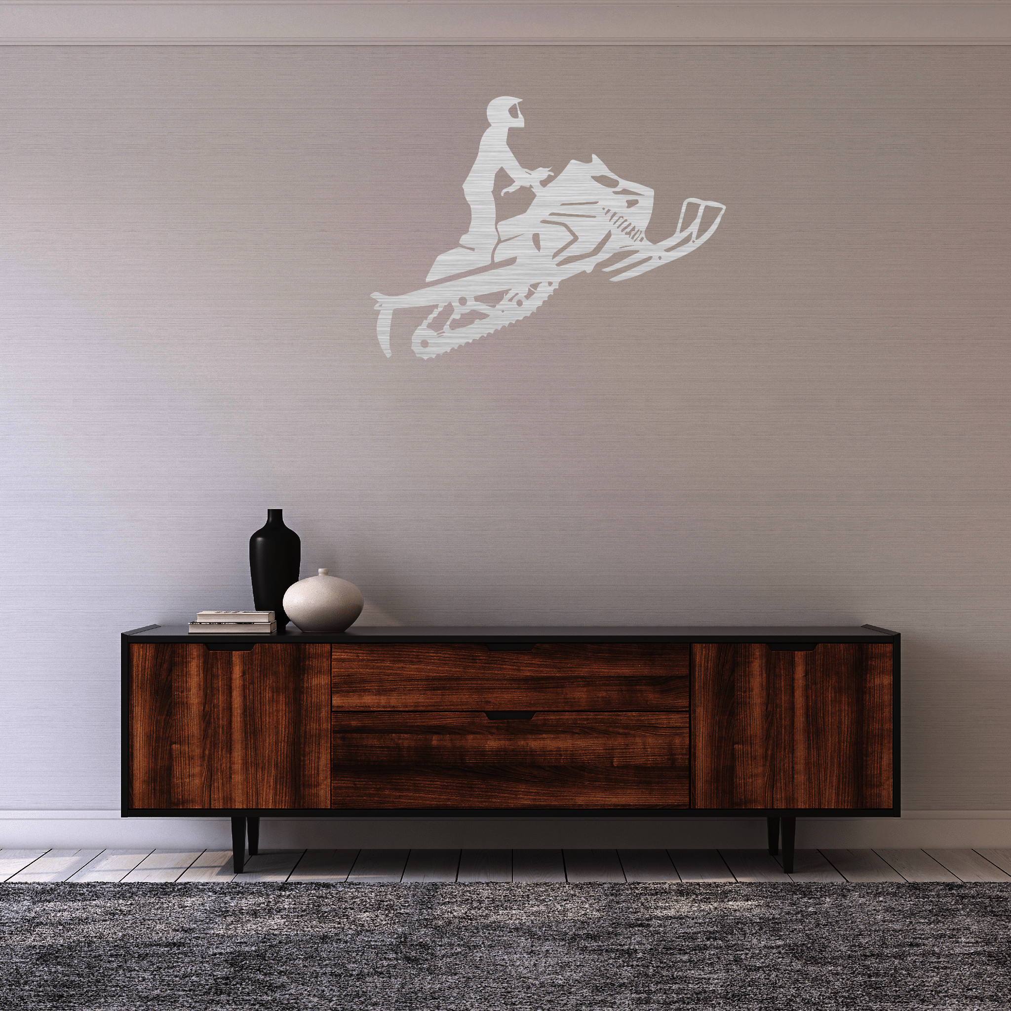 Snowmobiler - Metal Wall Art