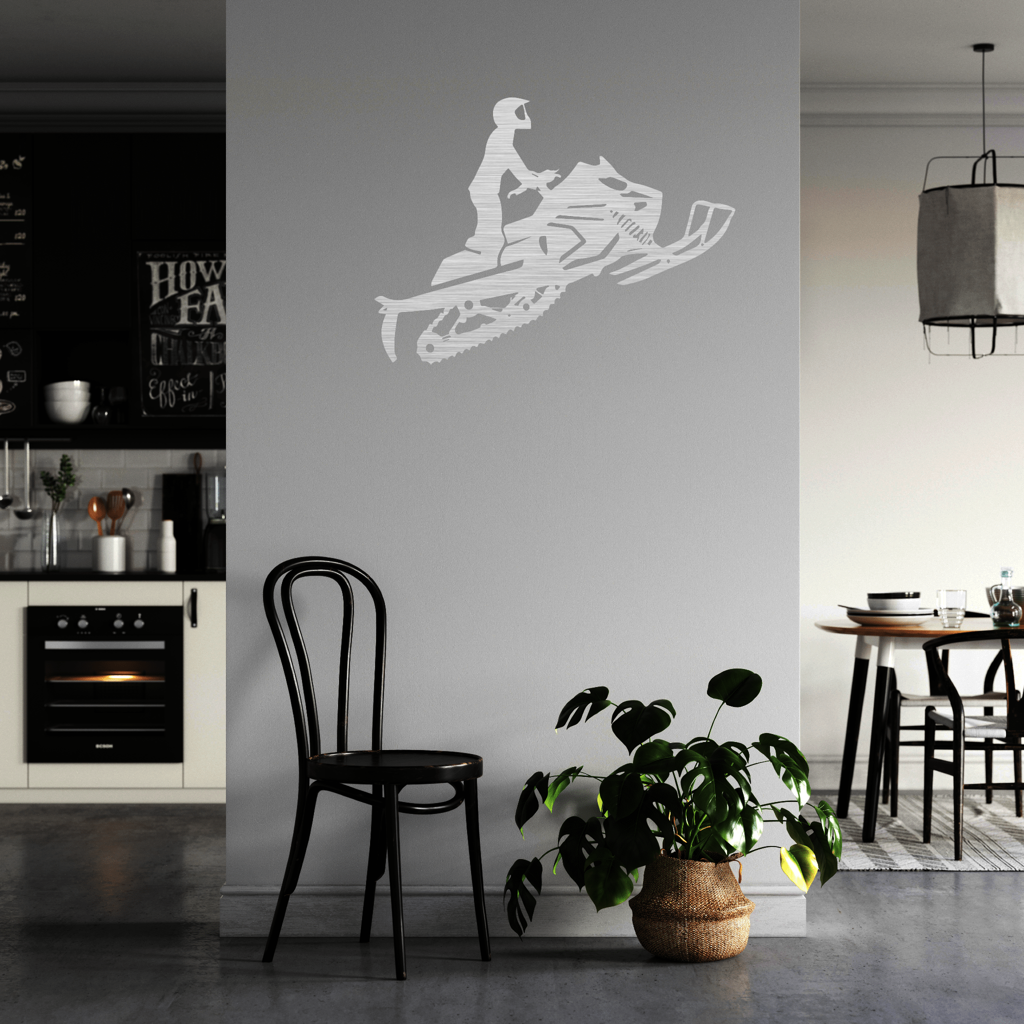 Snowmobiler - Metal Wall Art