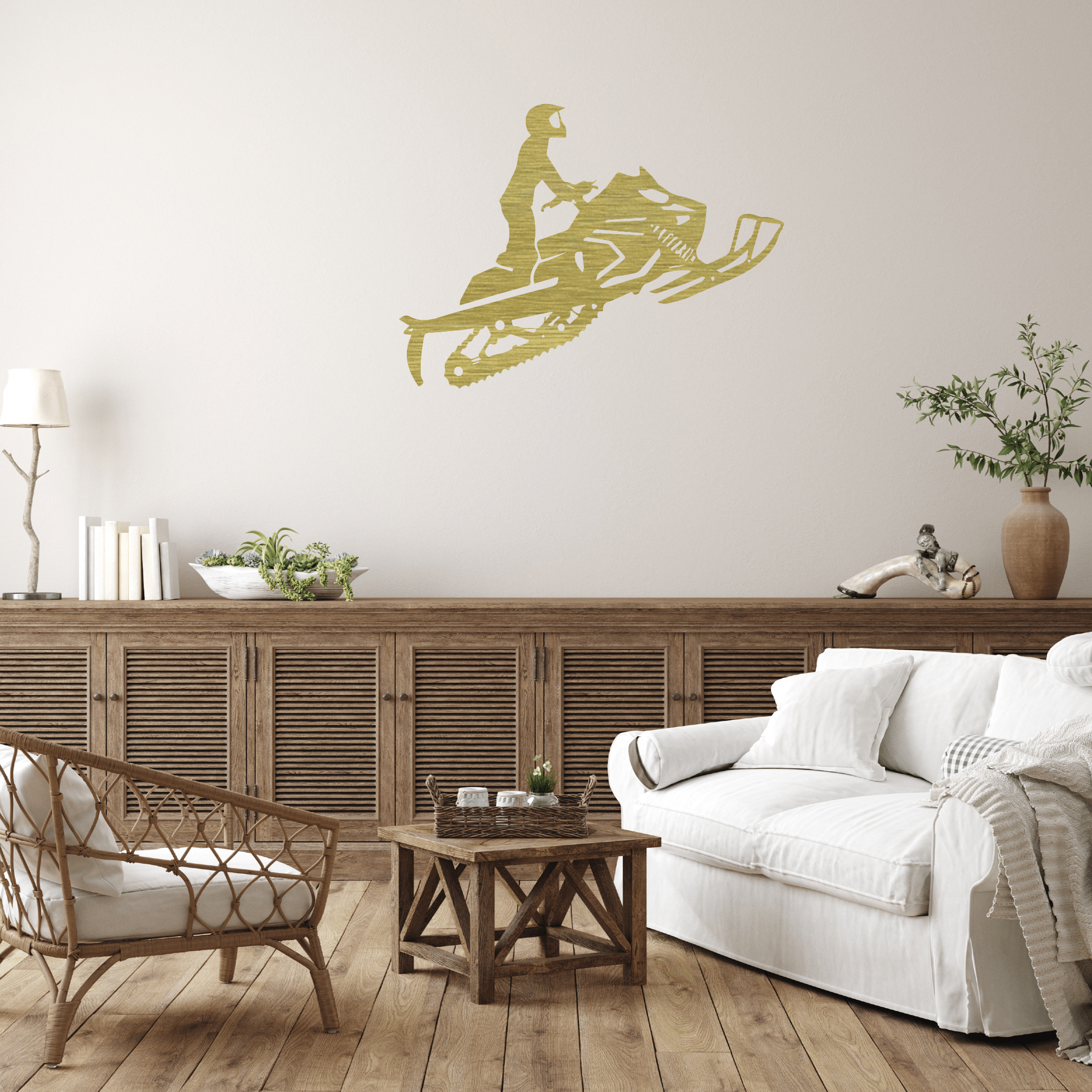 Snowmobiler - Metal Wall Art