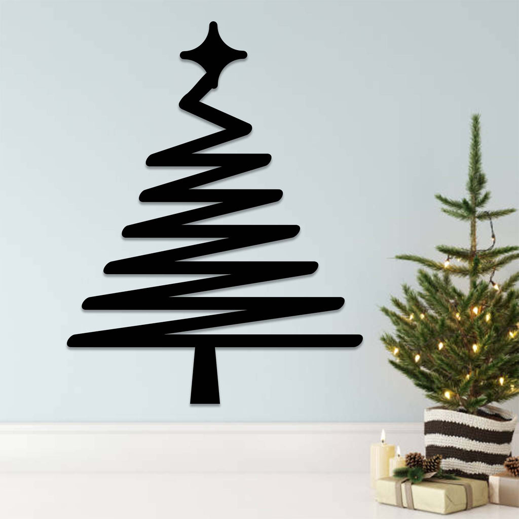 Abstract Christmas Tree - Metal Wall Art