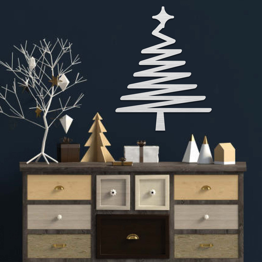 Abstract Christmas Tree - Metal Wall Art