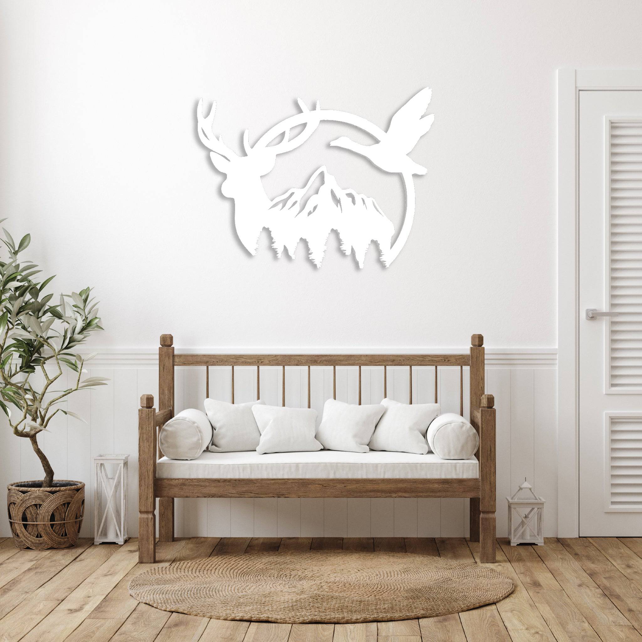 Duck & Deer Mountain - Metal Wall Art