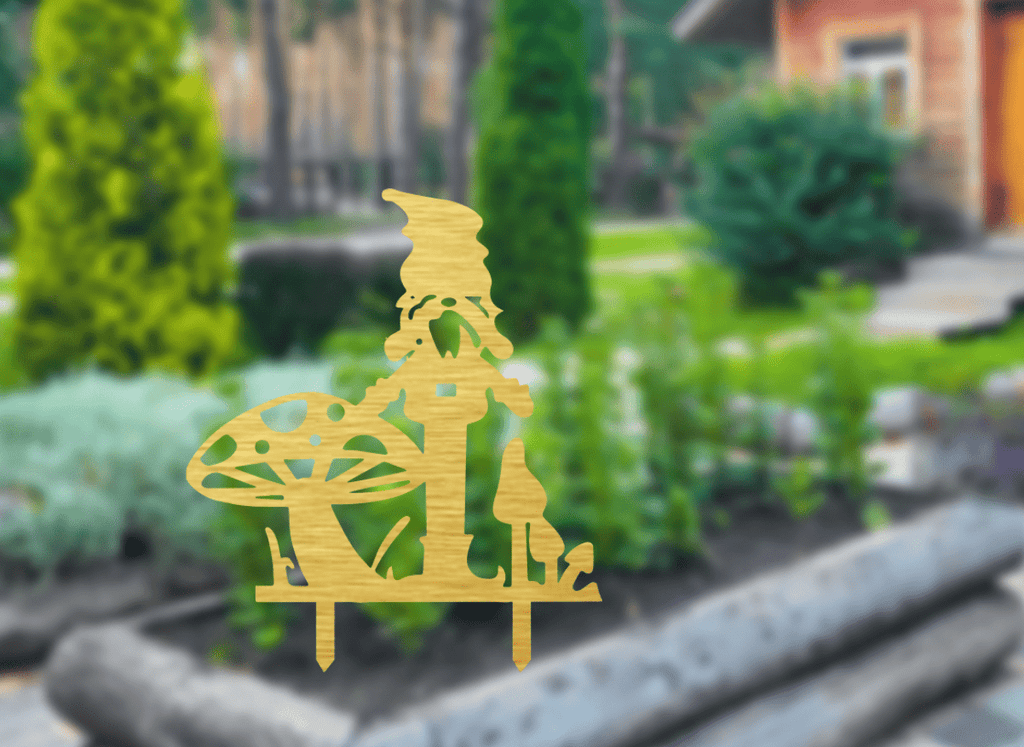 Gnome Garden Stakes - Metal Art