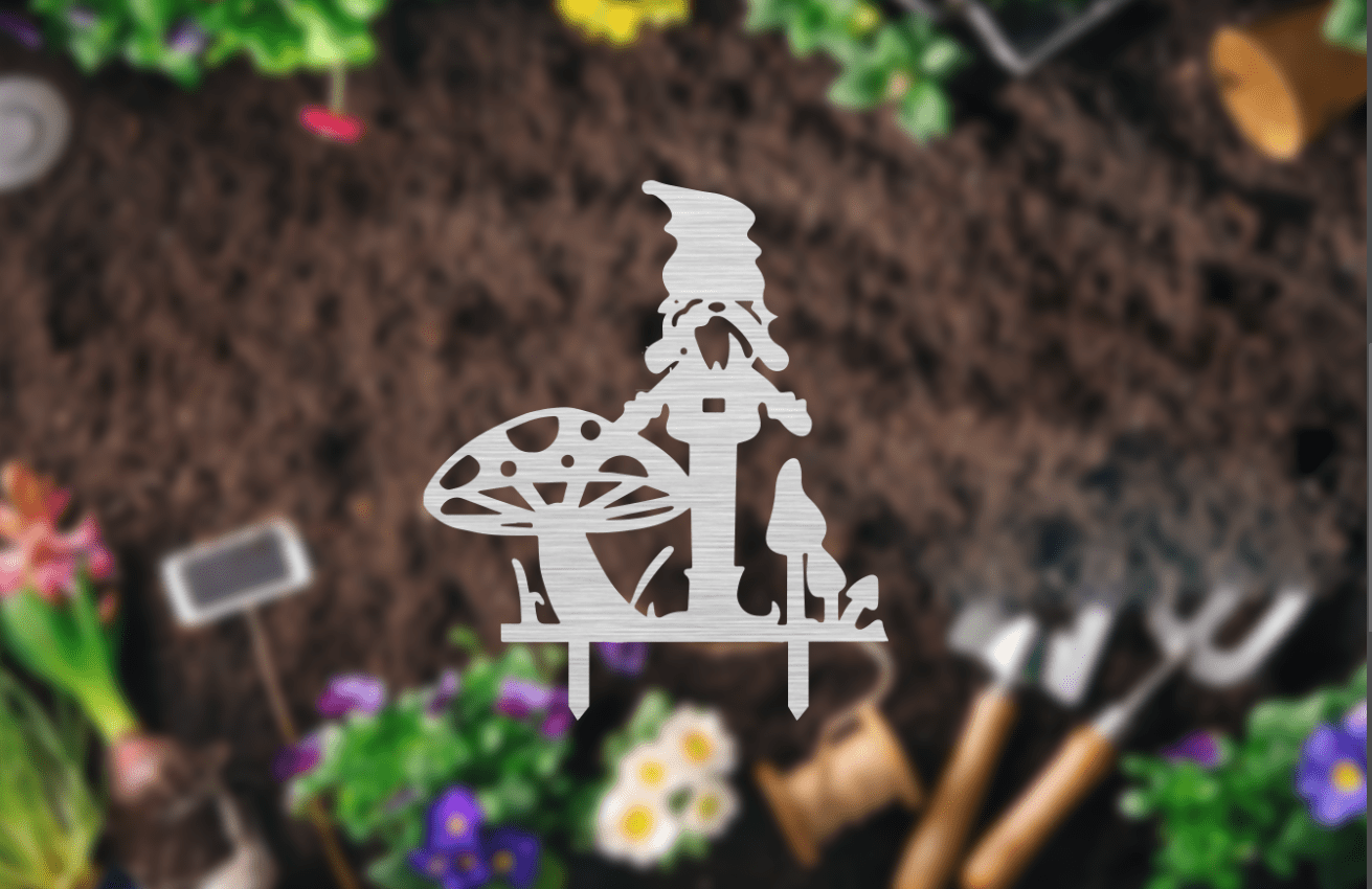 Gnome Garden Stakes - Metal Art
