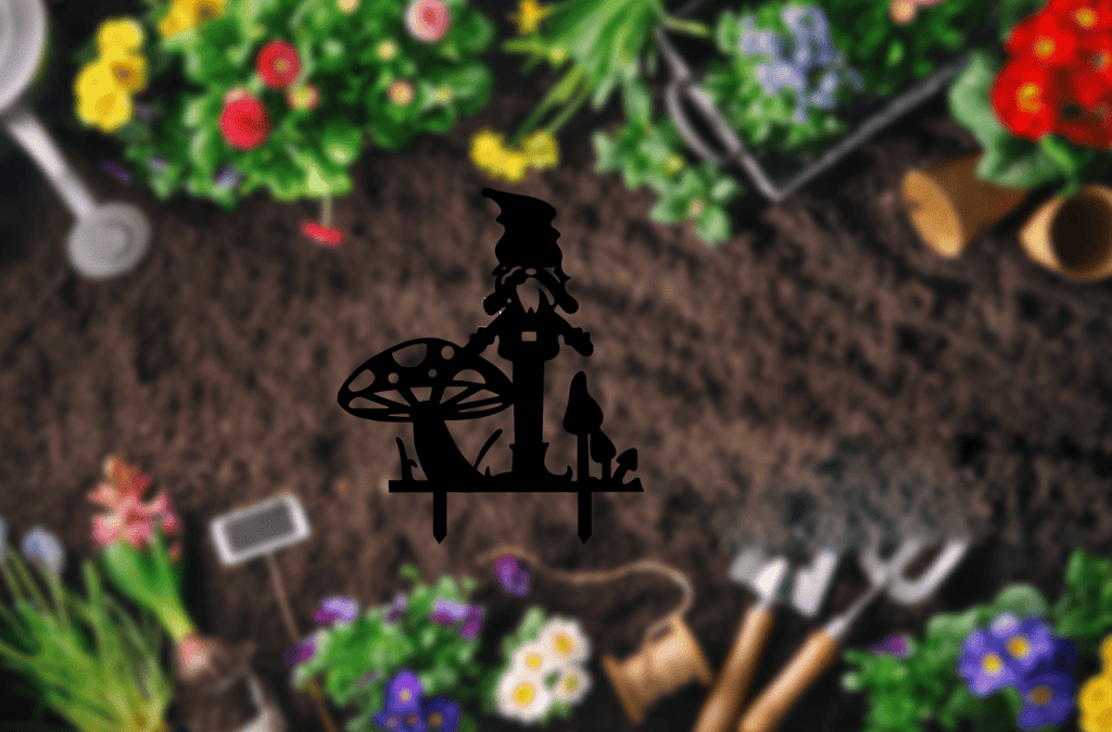 Gnome Garden Stakes - Metal Art