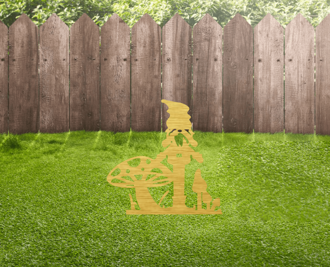 Gnome Garden Stakes - Metal Art