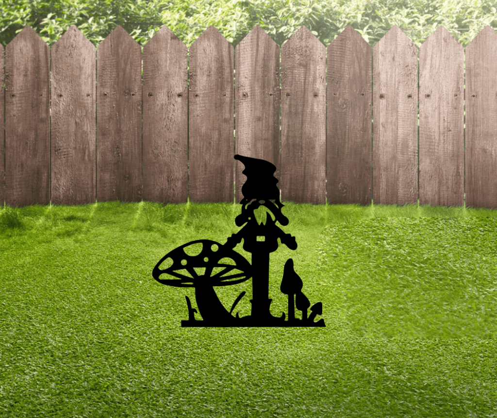 Gnome Garden Stakes - Metal Art