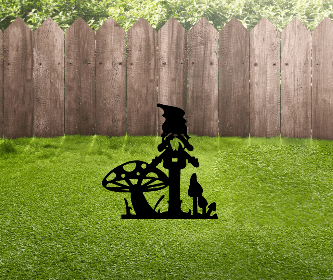 Gnome Garden Stakes - Metal Art