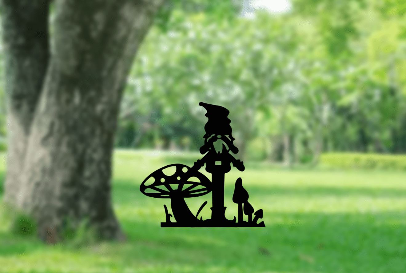 Gnome Garden Stakes - Metal Art