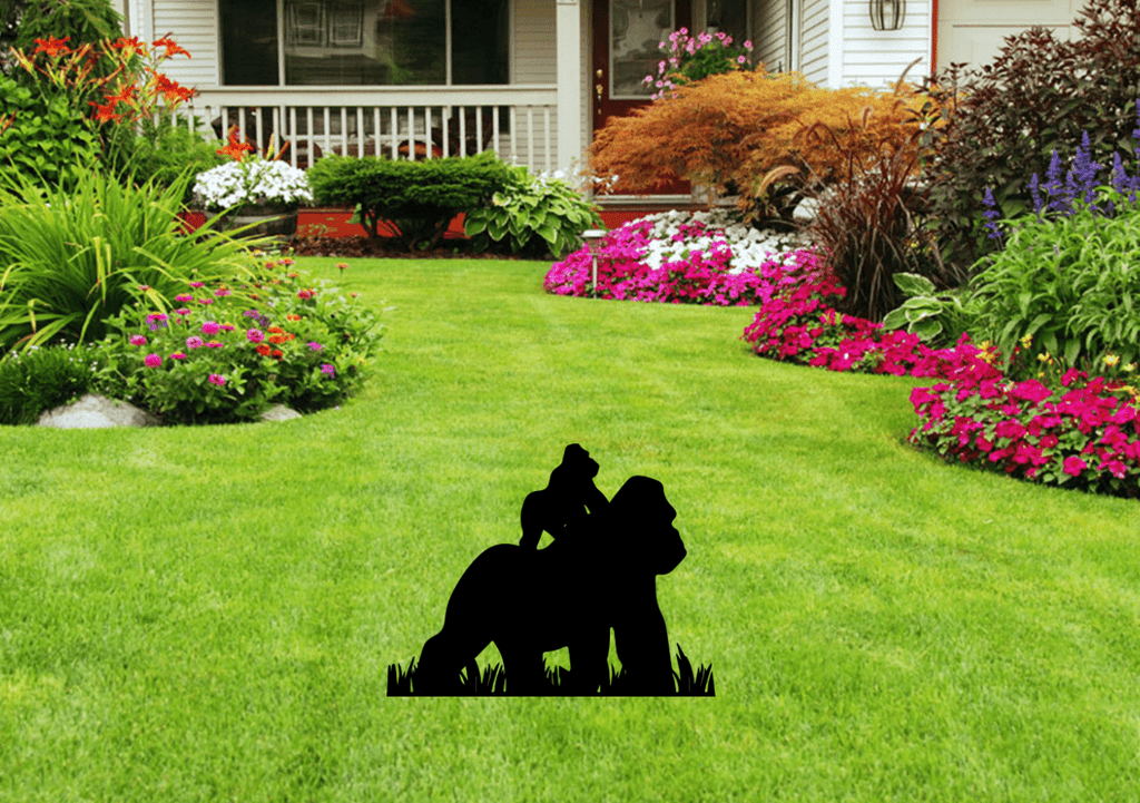 Gorillas Garden Stakes - Metal Art