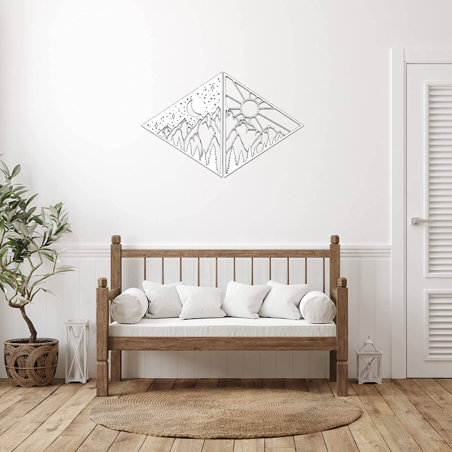 Day and Night Mountains - Metal Wall Art