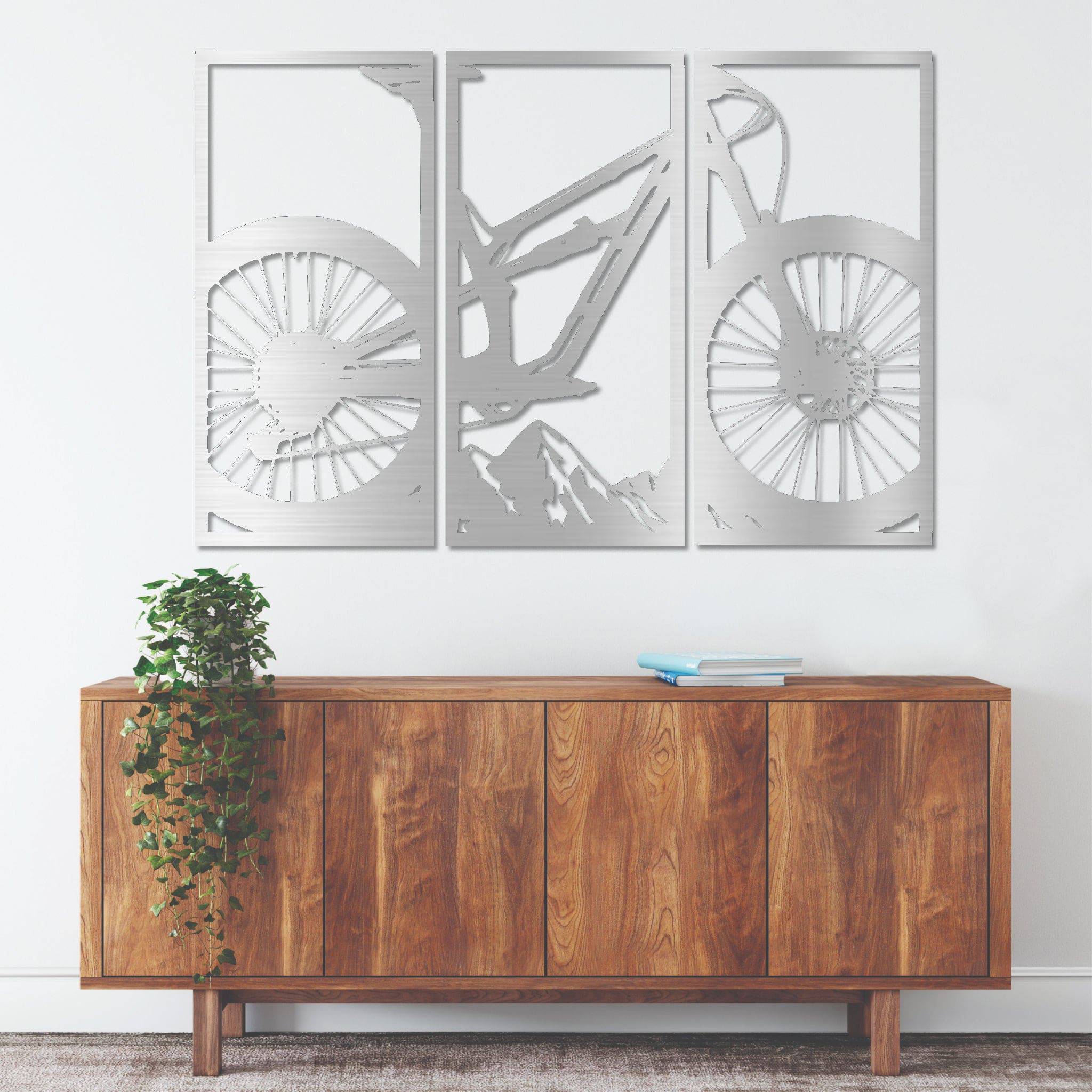 Mountain Bike (3 Piece) - Metal Wall Art