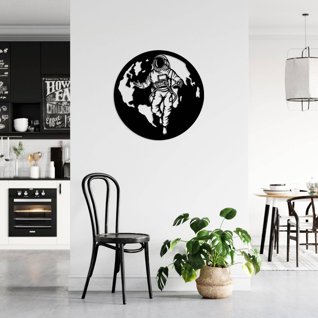 Astronaut in Space - Metal Wall Art