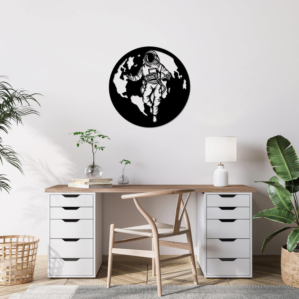 Astronaut in Space - Metal Wall Art