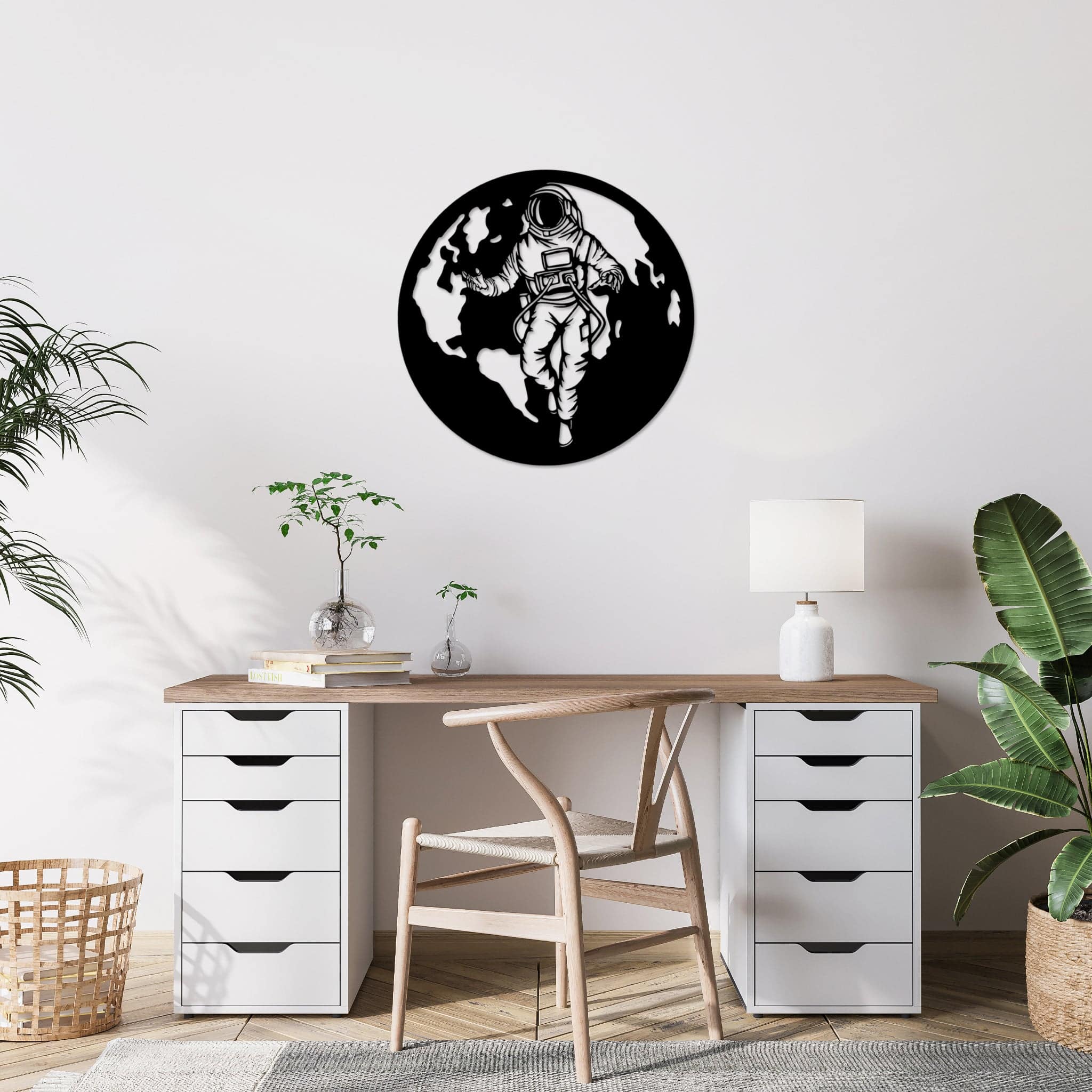 Astronaut in Space - Metal Wall Art