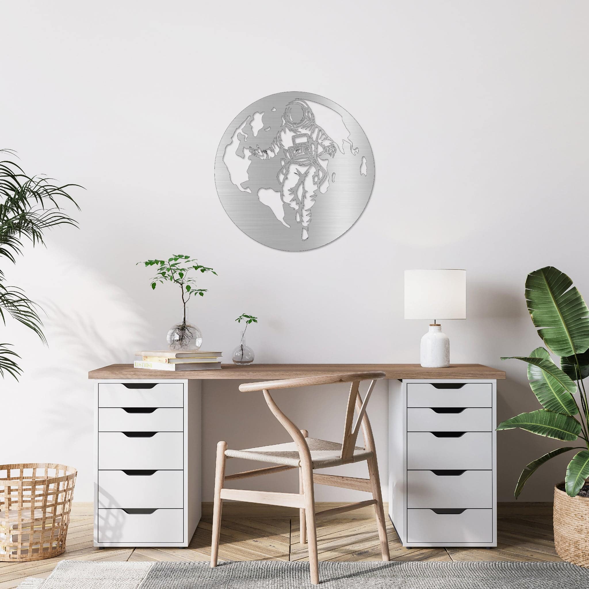 Astronaut in Space - Metal Wall Art