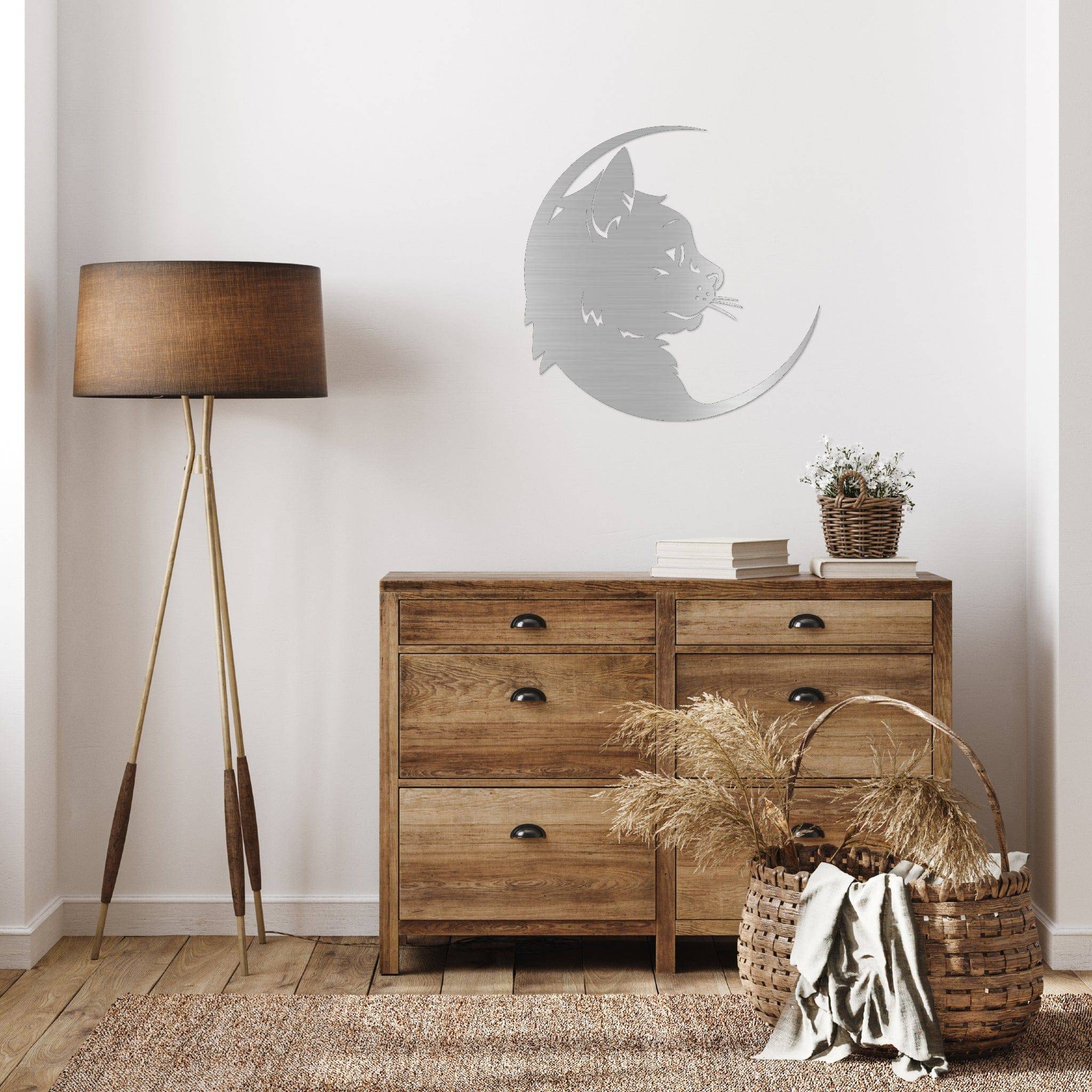 Cat Moon - Metal Wall Art