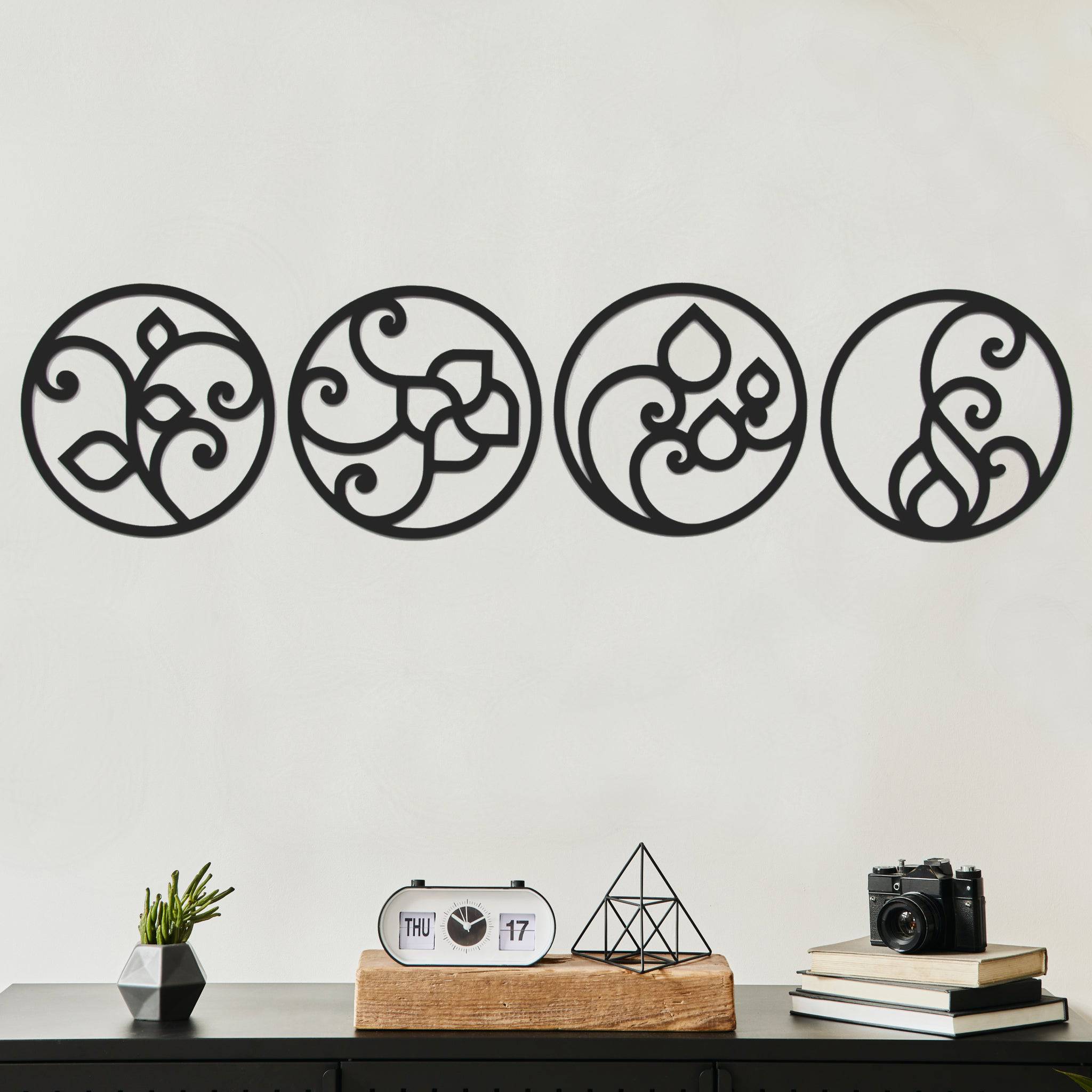 Four Circle Elements - Metal Wall Art