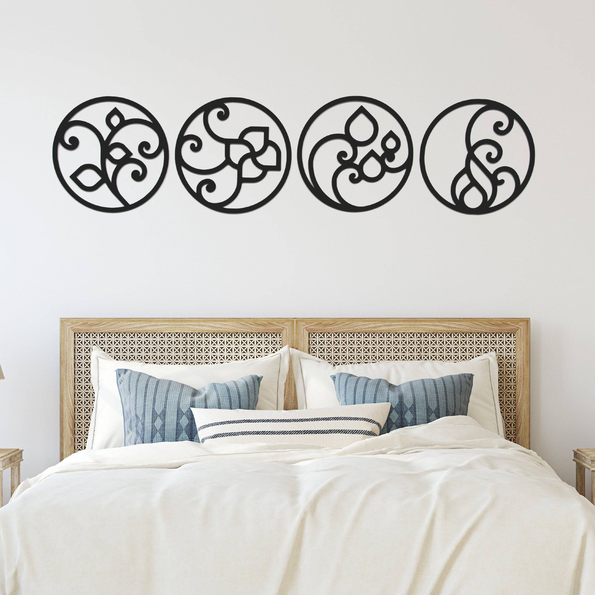 Four Circle Elements - Metal Wall Art
