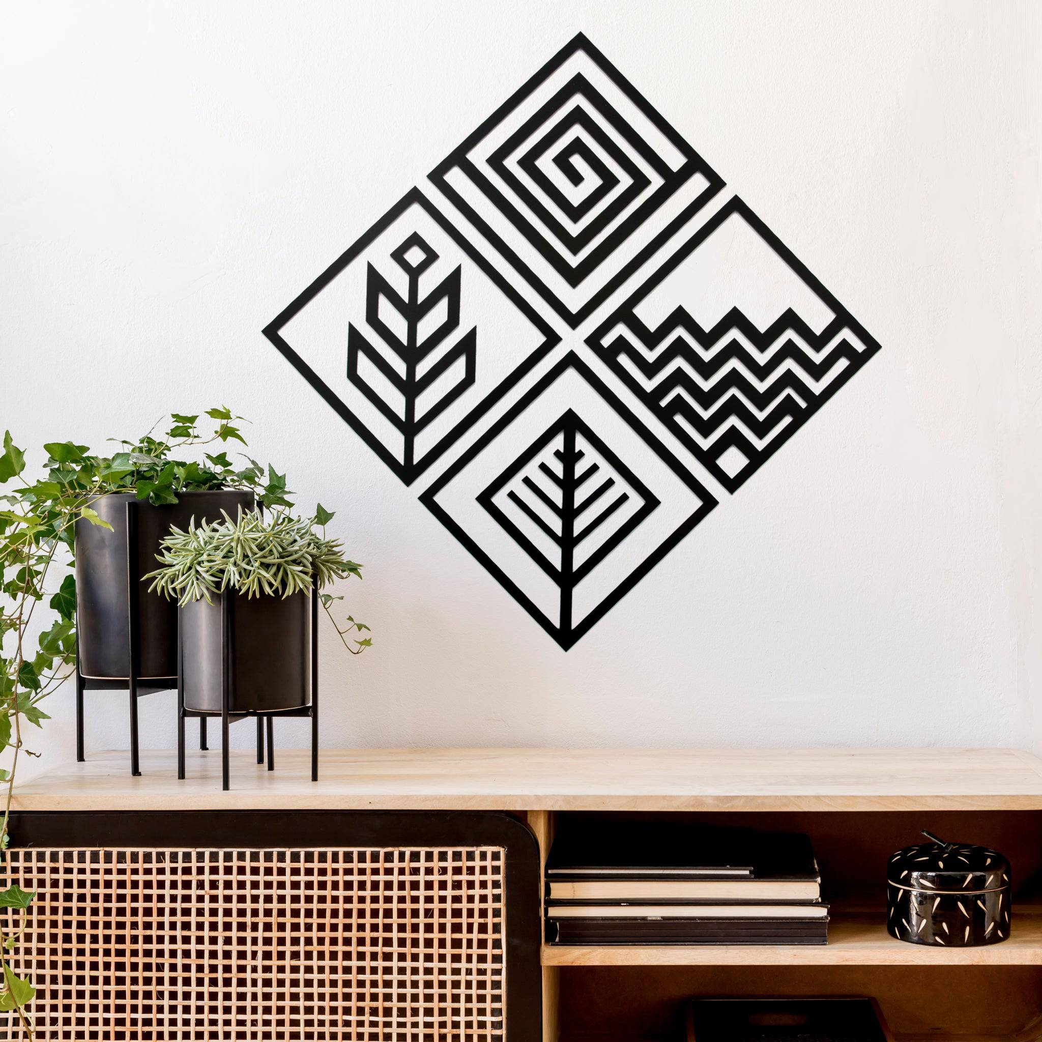 Four Elements Geometric - Metal Wall Art