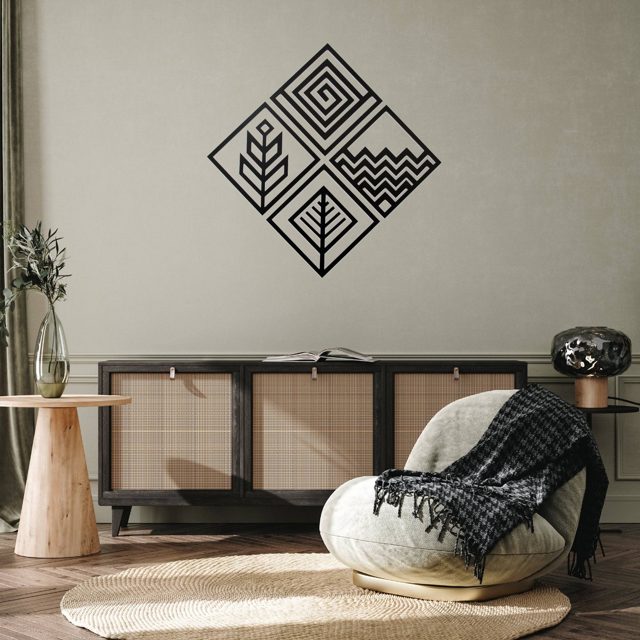 Four Elements Geometric - Metal Wall Art