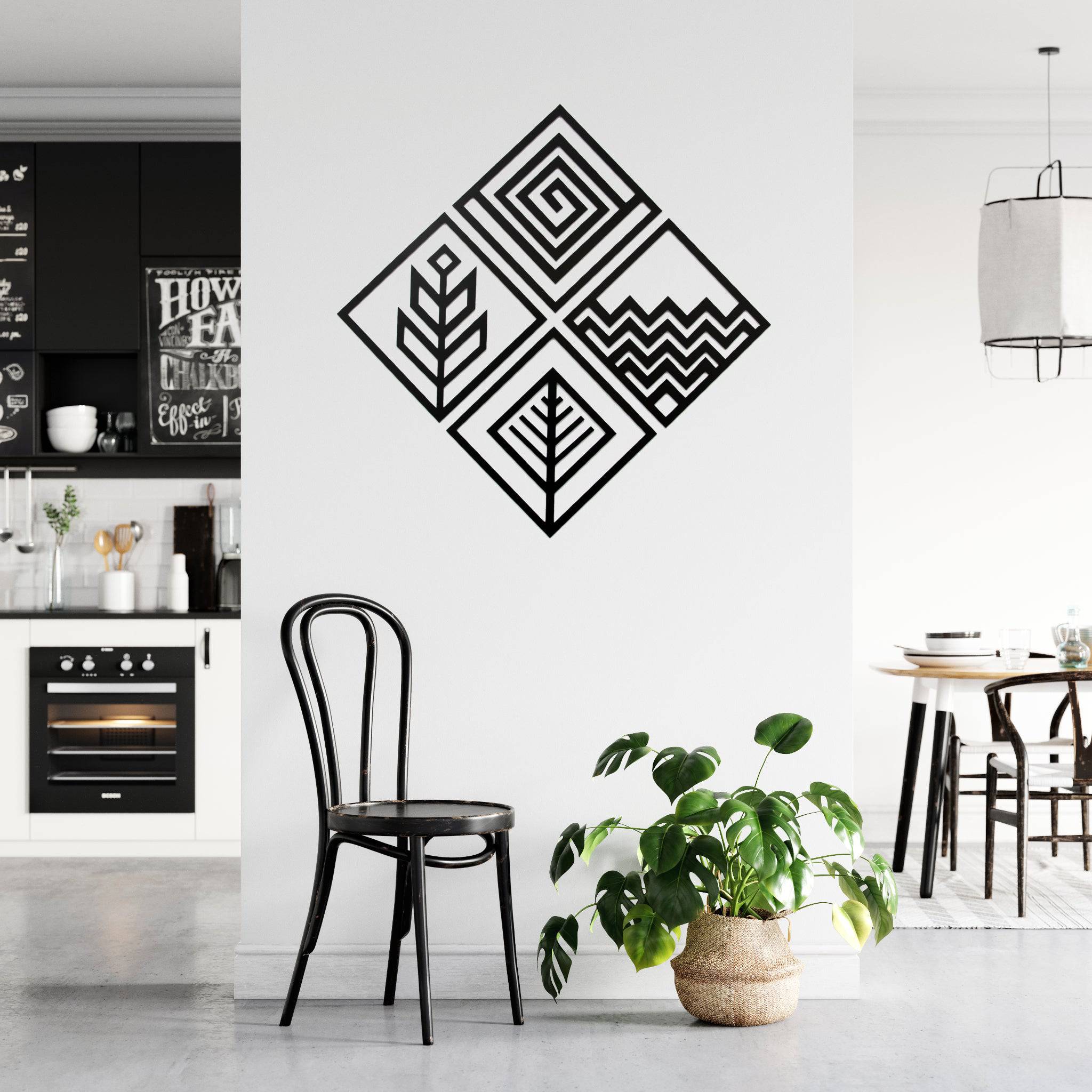 Four Elements Geometric - Metal Wall Art