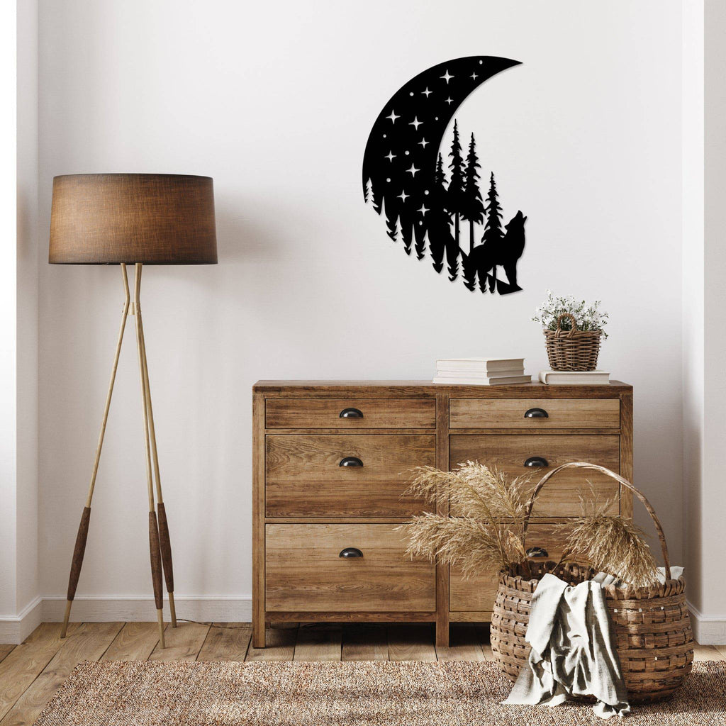 Howling Moon - Metal Wall Art