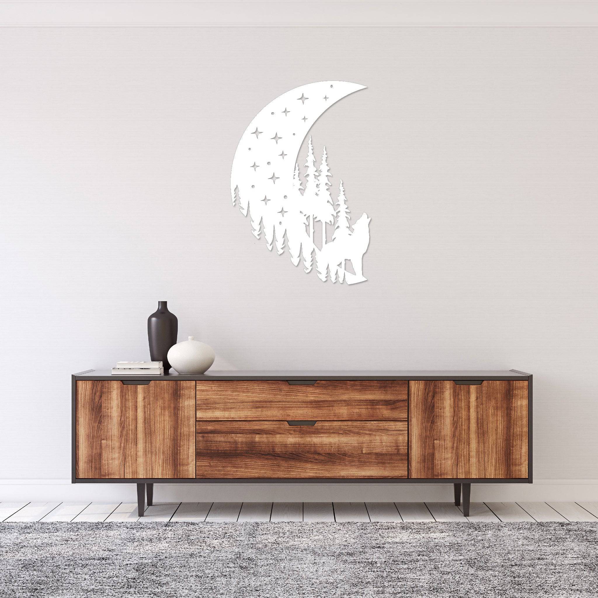 Howling Moon - Metal Wall Art