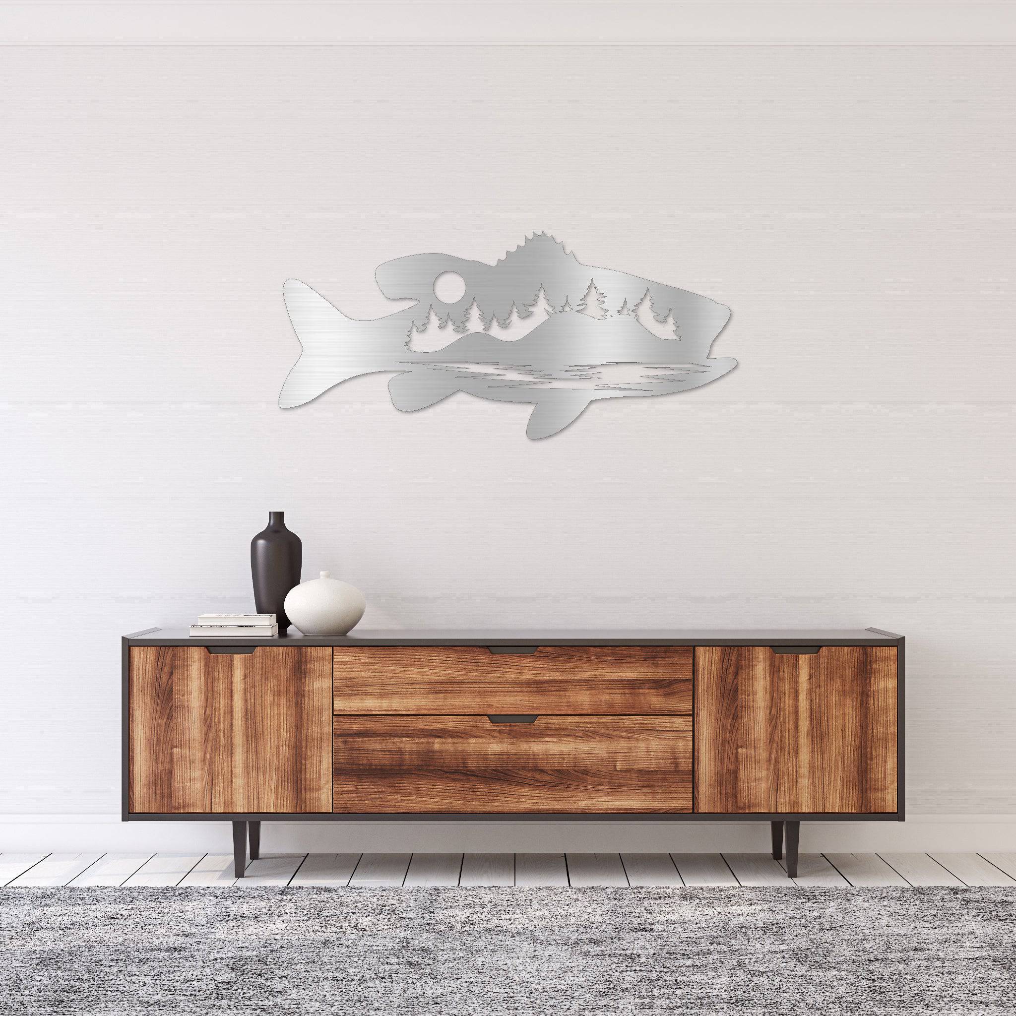 Bass Fish Design Alternative - Metal Wall Art