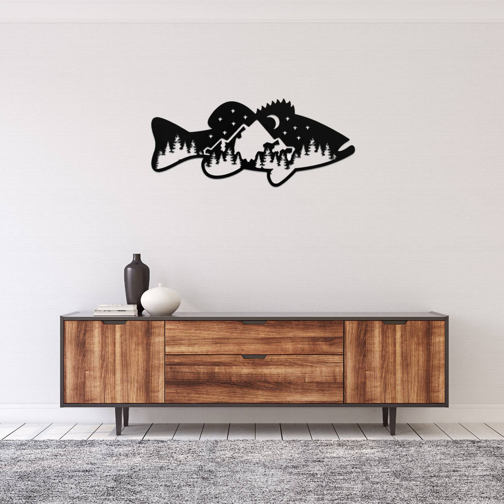 Bass Fish Design - Metal Wall Art